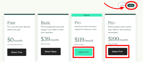 Teachable Pricing Page