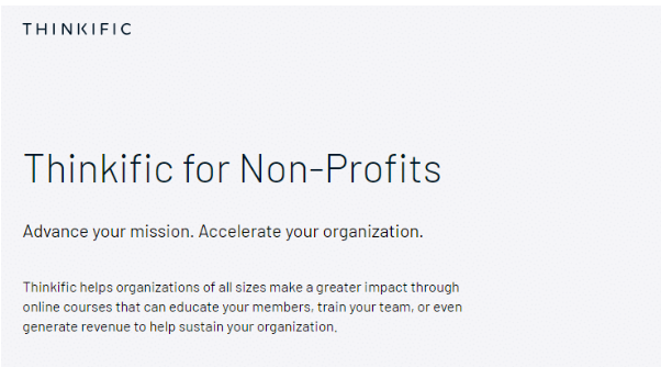 Thinkific for Non-Profits