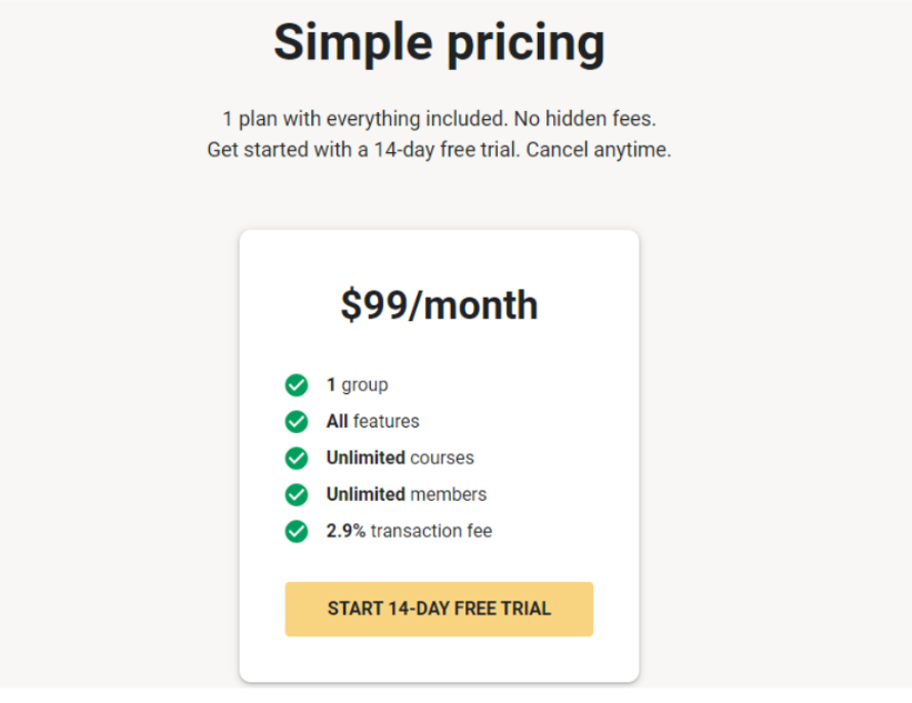 Skool Pricing Structure
